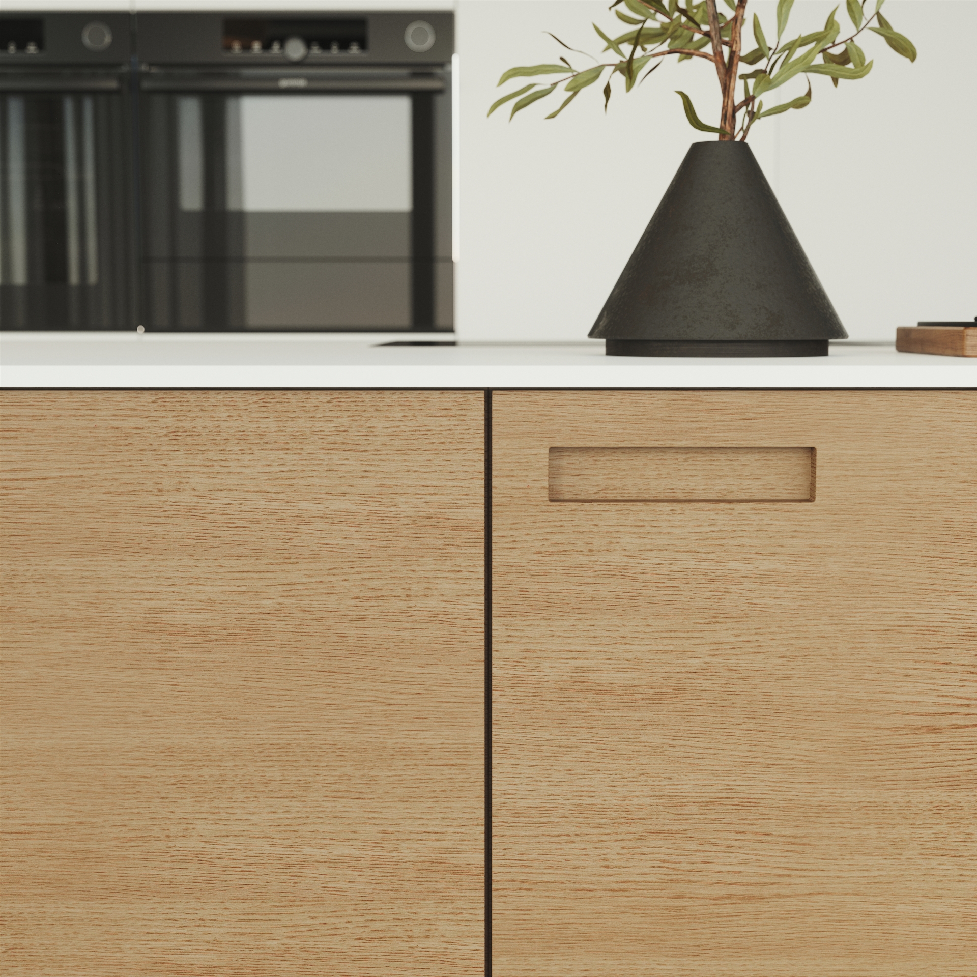 Nature by Designa køkken natur eg og Color by Designa hvid