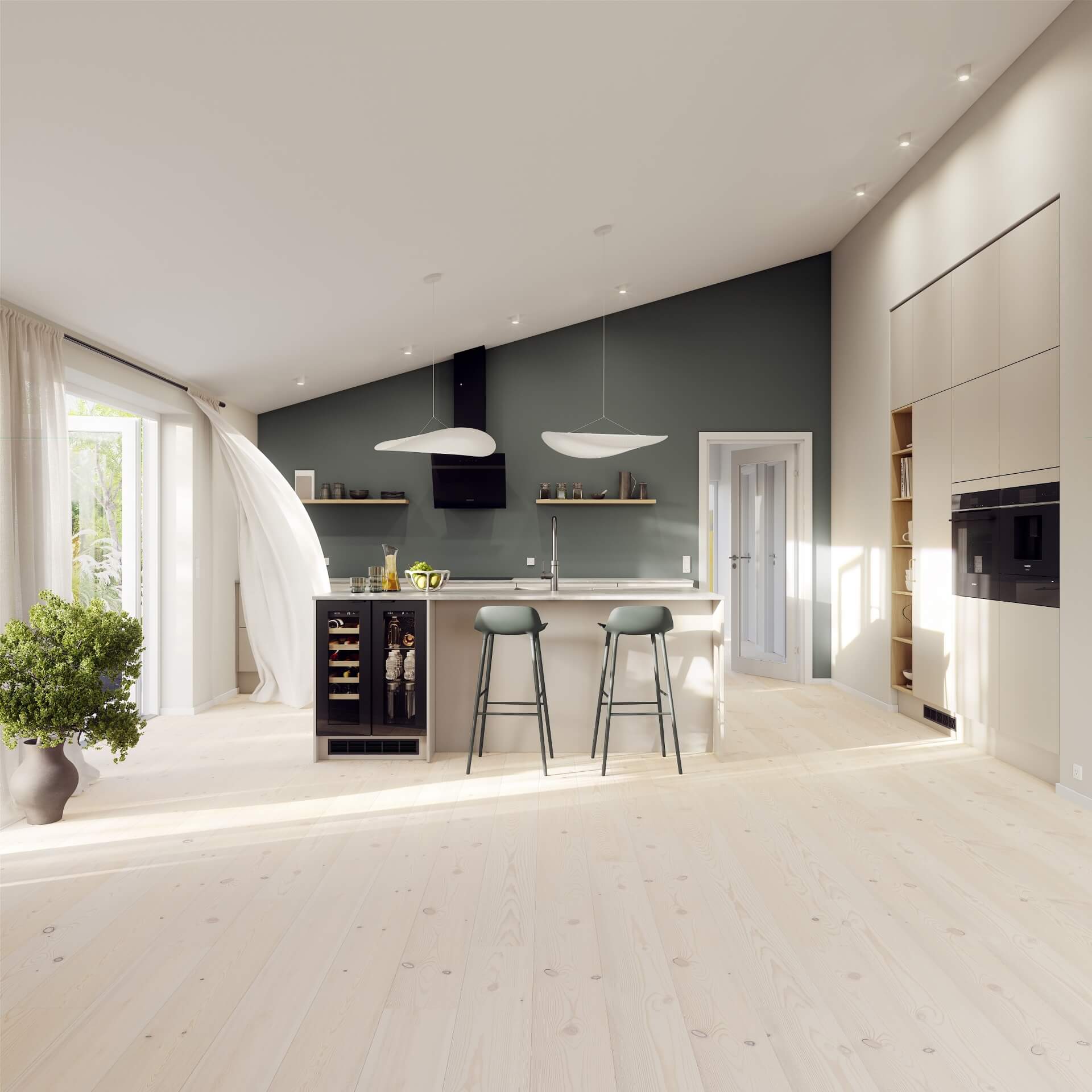 Modern by Designa køkken i beige laminat