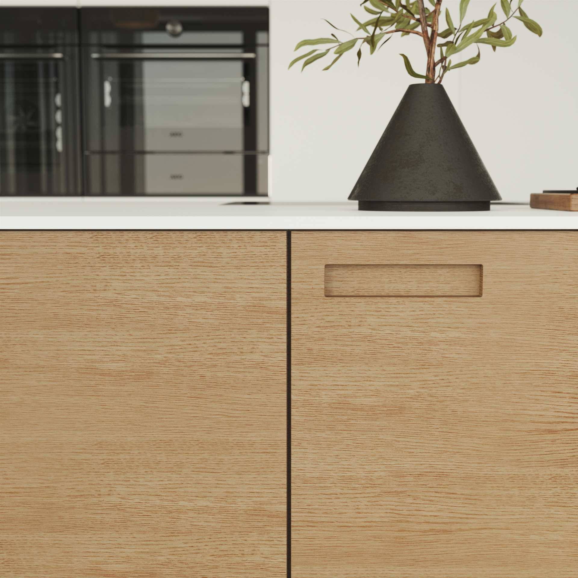 Nature by Designa køkken natur eg og Color by Designa hvid