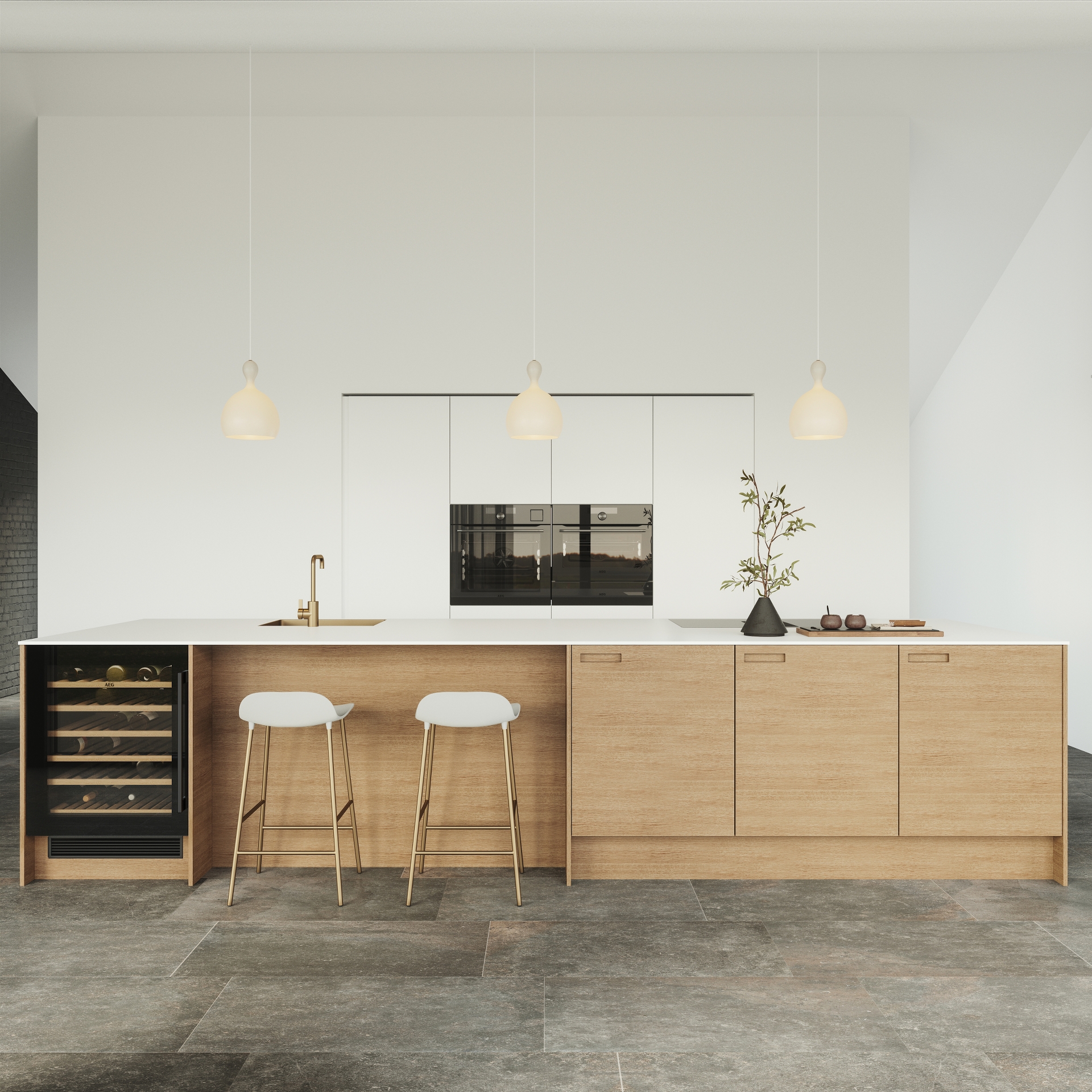 Nature by Designa køkken natur eg og Color by Designa hvid