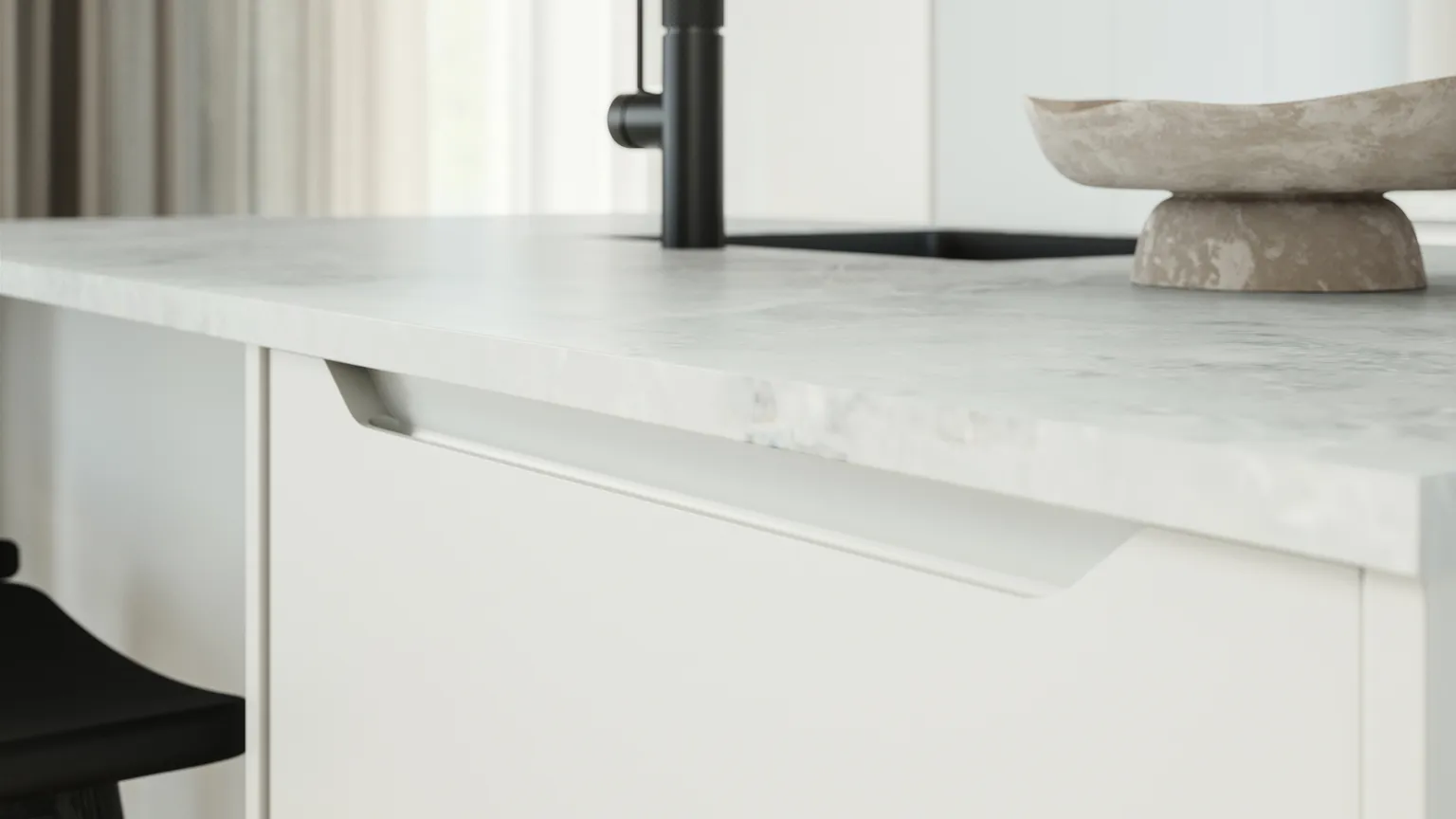 Modern by Designa køkken mat hvid recycled PET folie