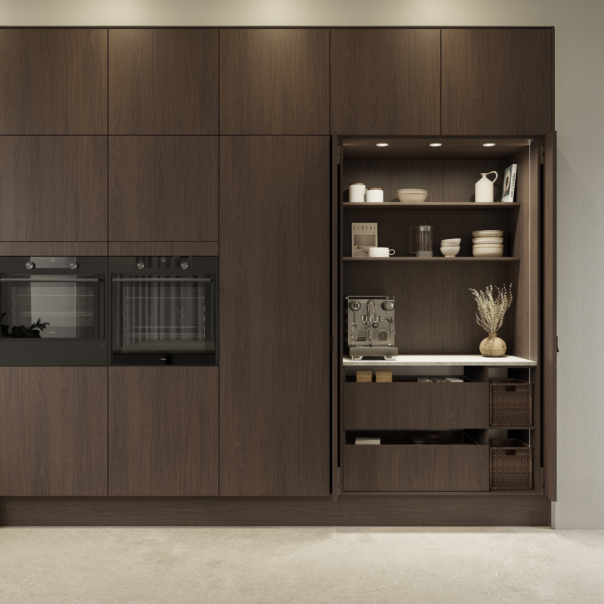 Modern by Designa mørk eg køkken