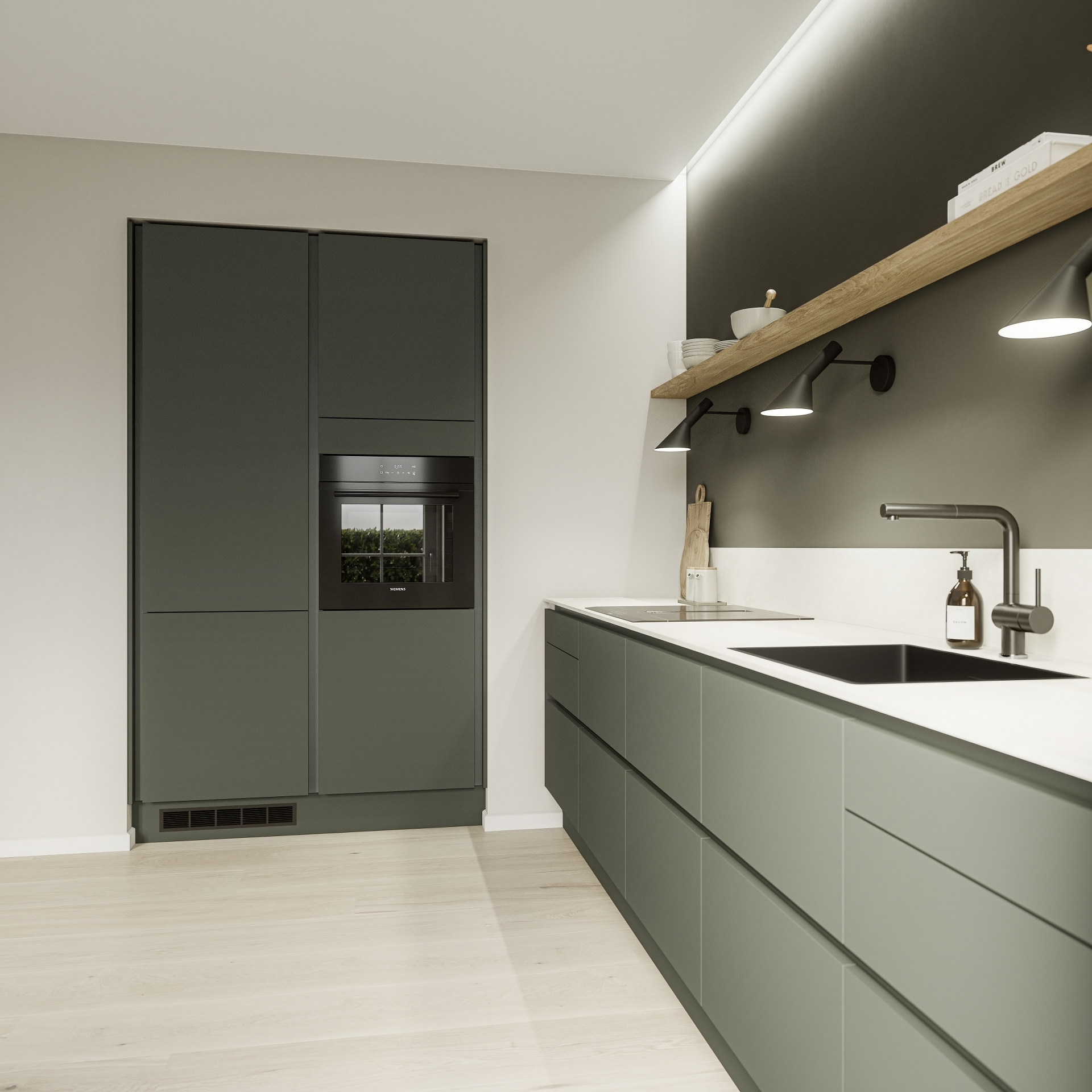 Color by Designa oliven grøn køkken