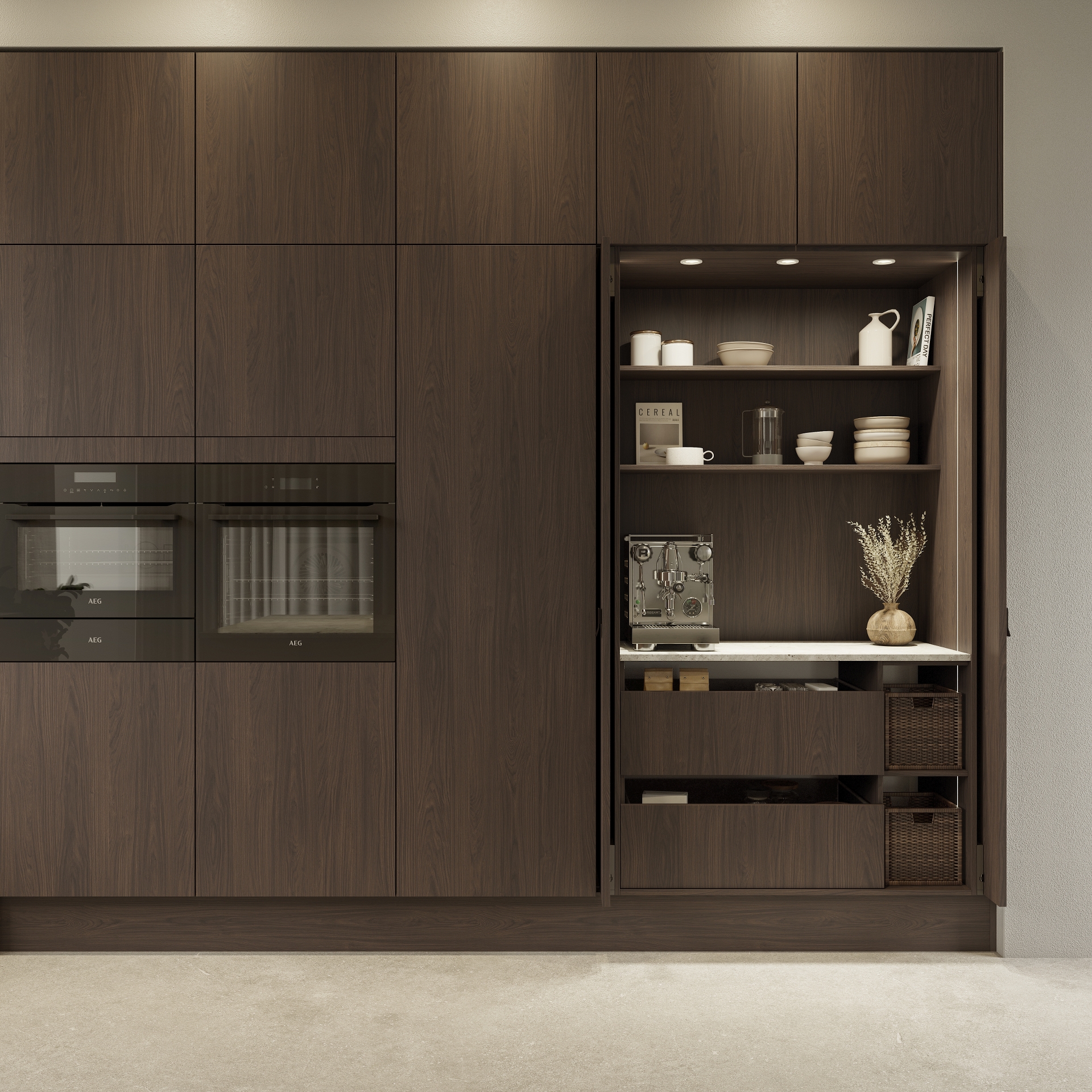 Mordern by Designa mørk eg køkken