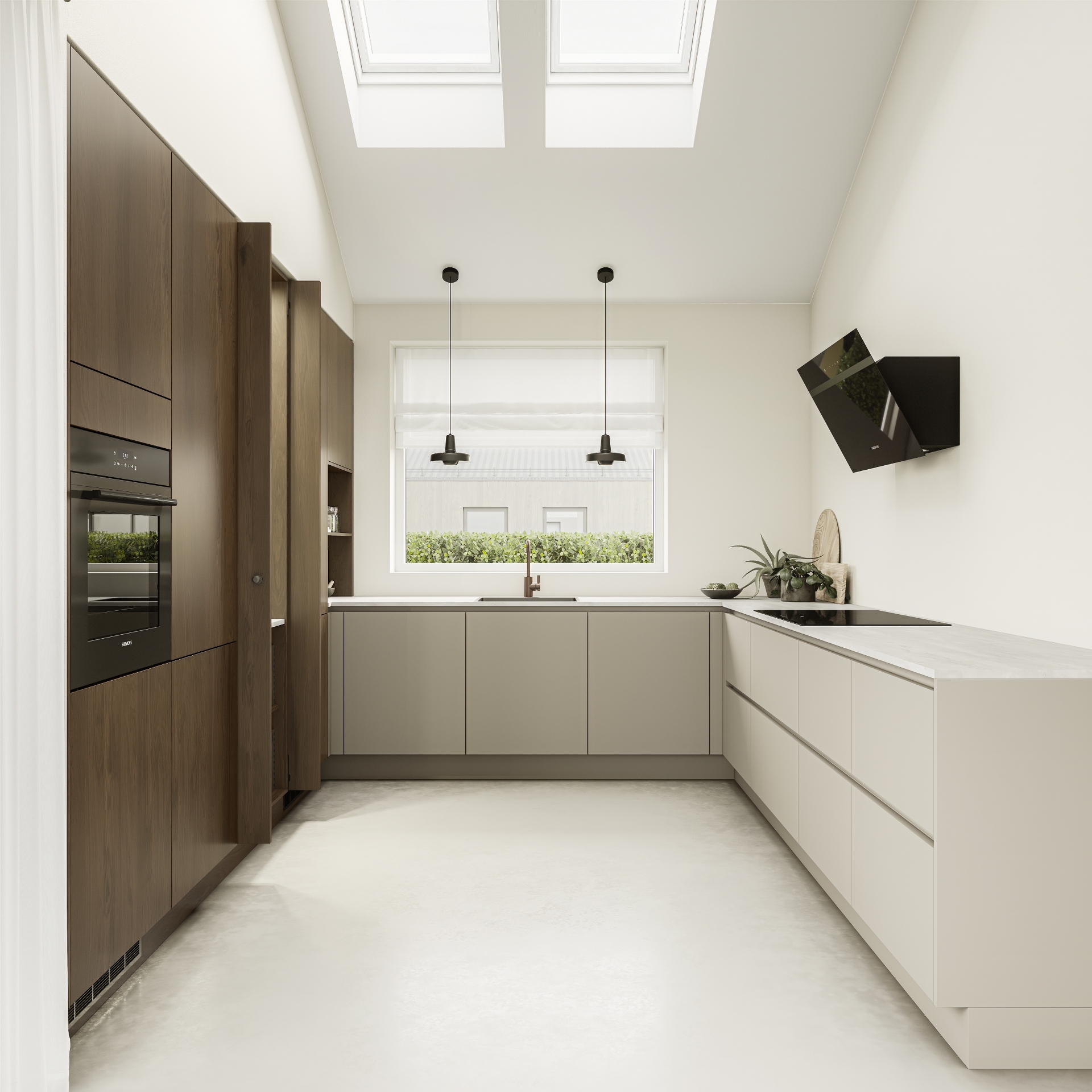 Nature by Designa køkken brun eg kombineret med Color by Designa sand