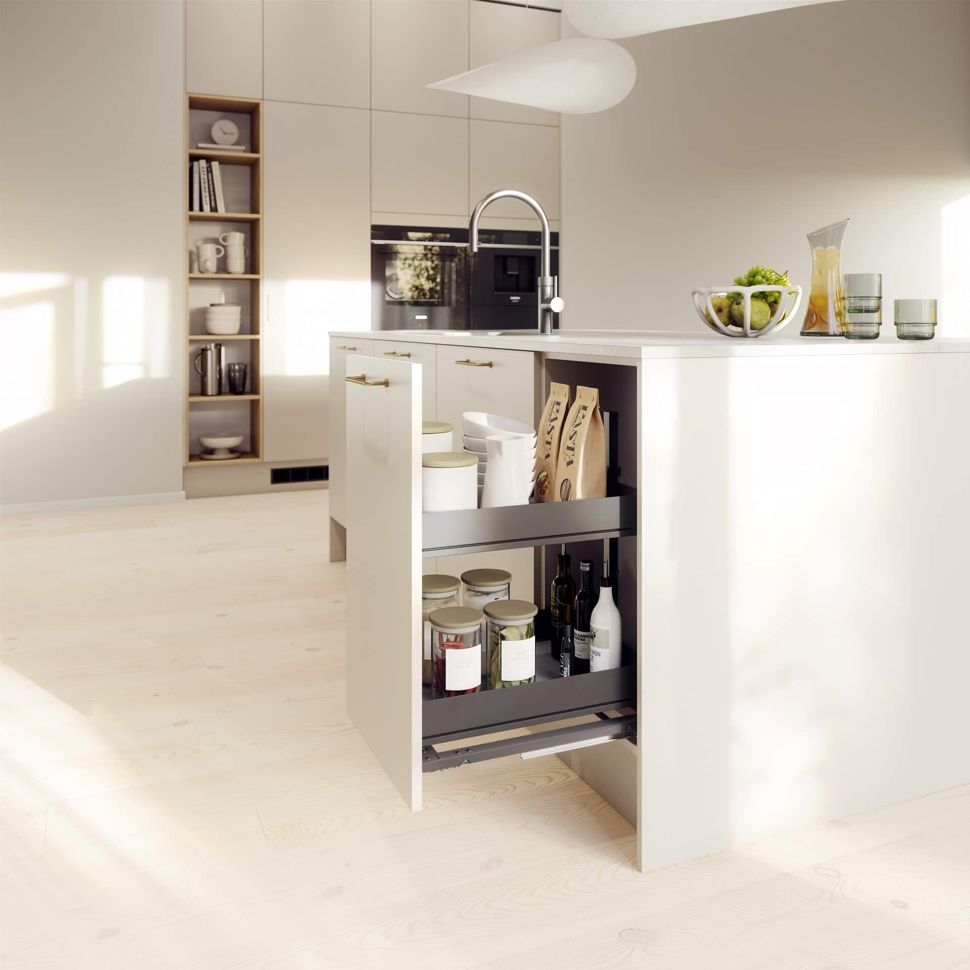 Modern by Designa køkken i beige laminat