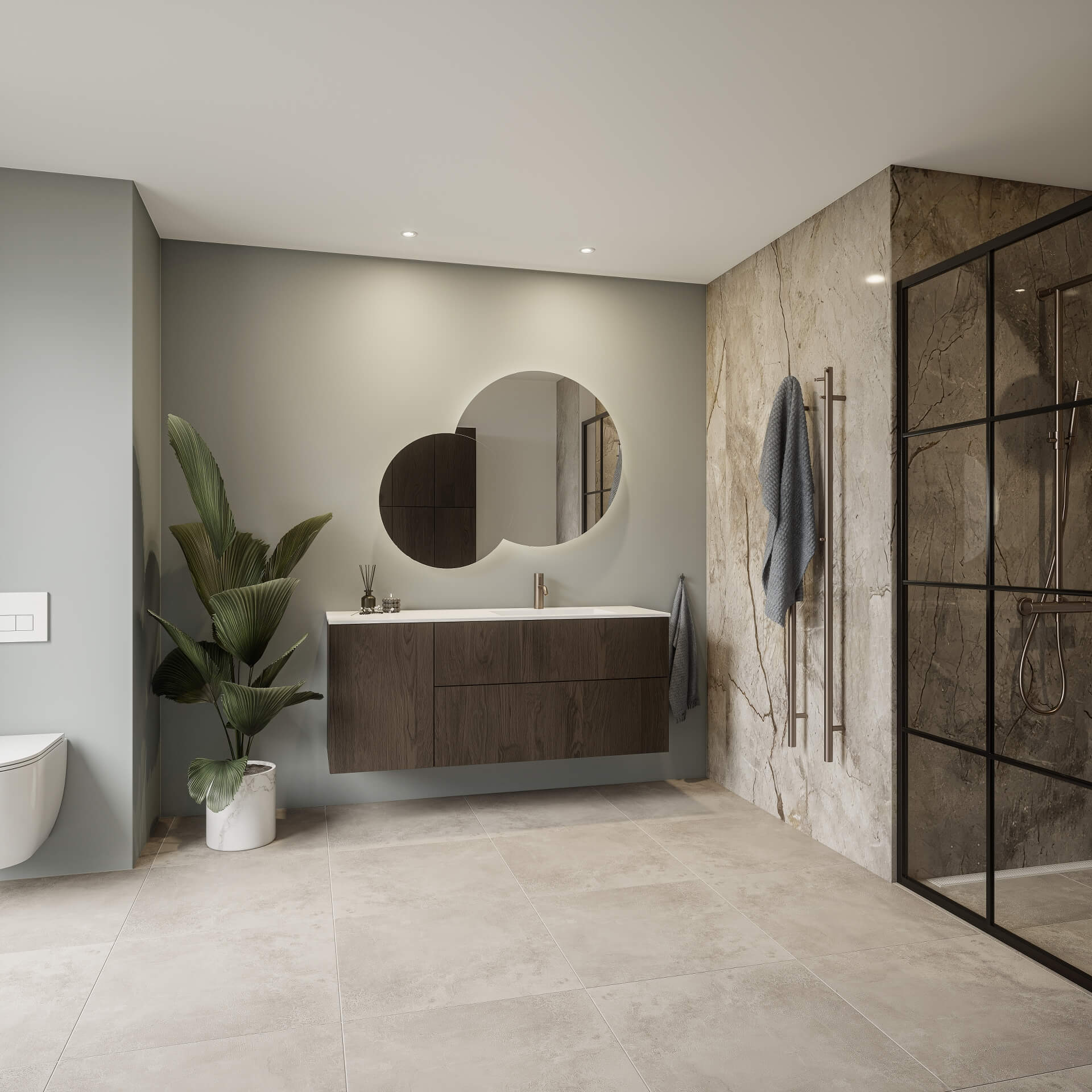 Modern by Designa bad i mørk eg