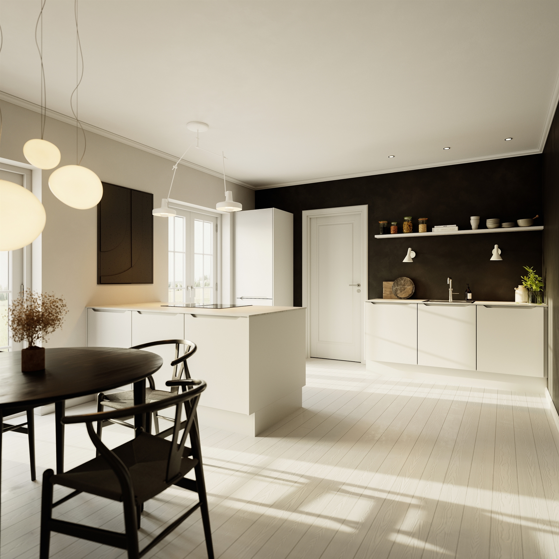 Modern by Designa køkken mat hvid recycled PET folie