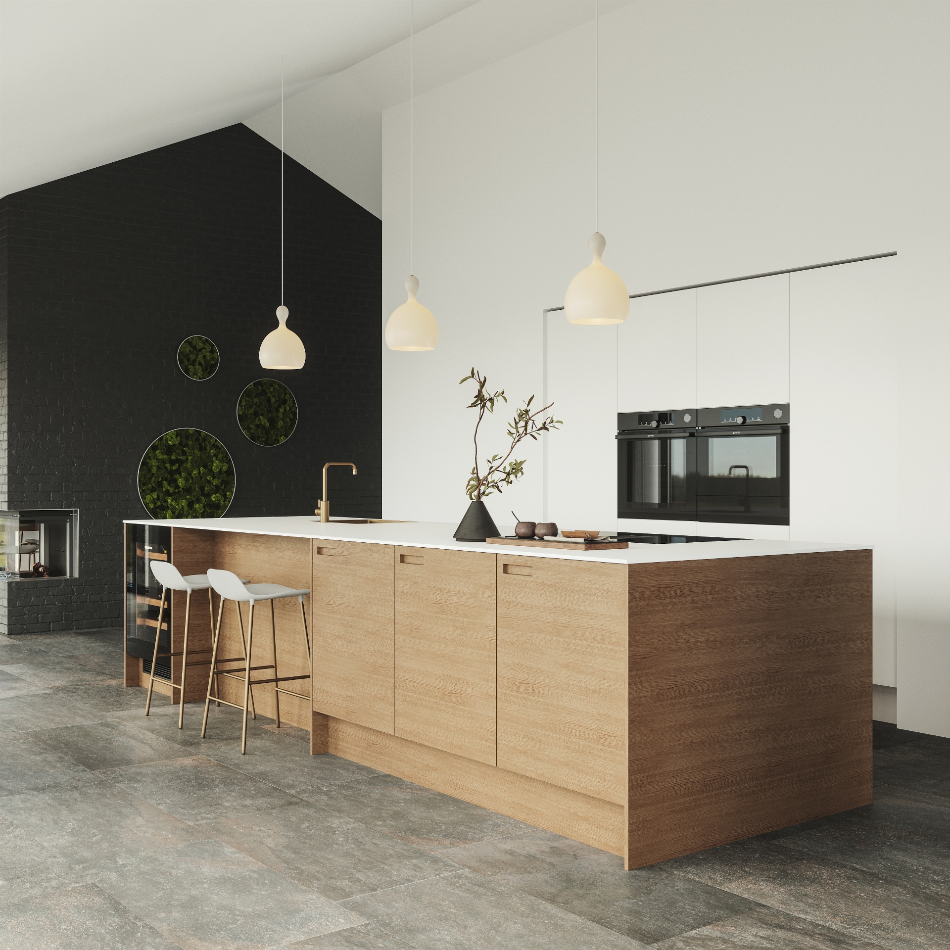 Nature by Designa køkken natur eg og Color by Designa hvid