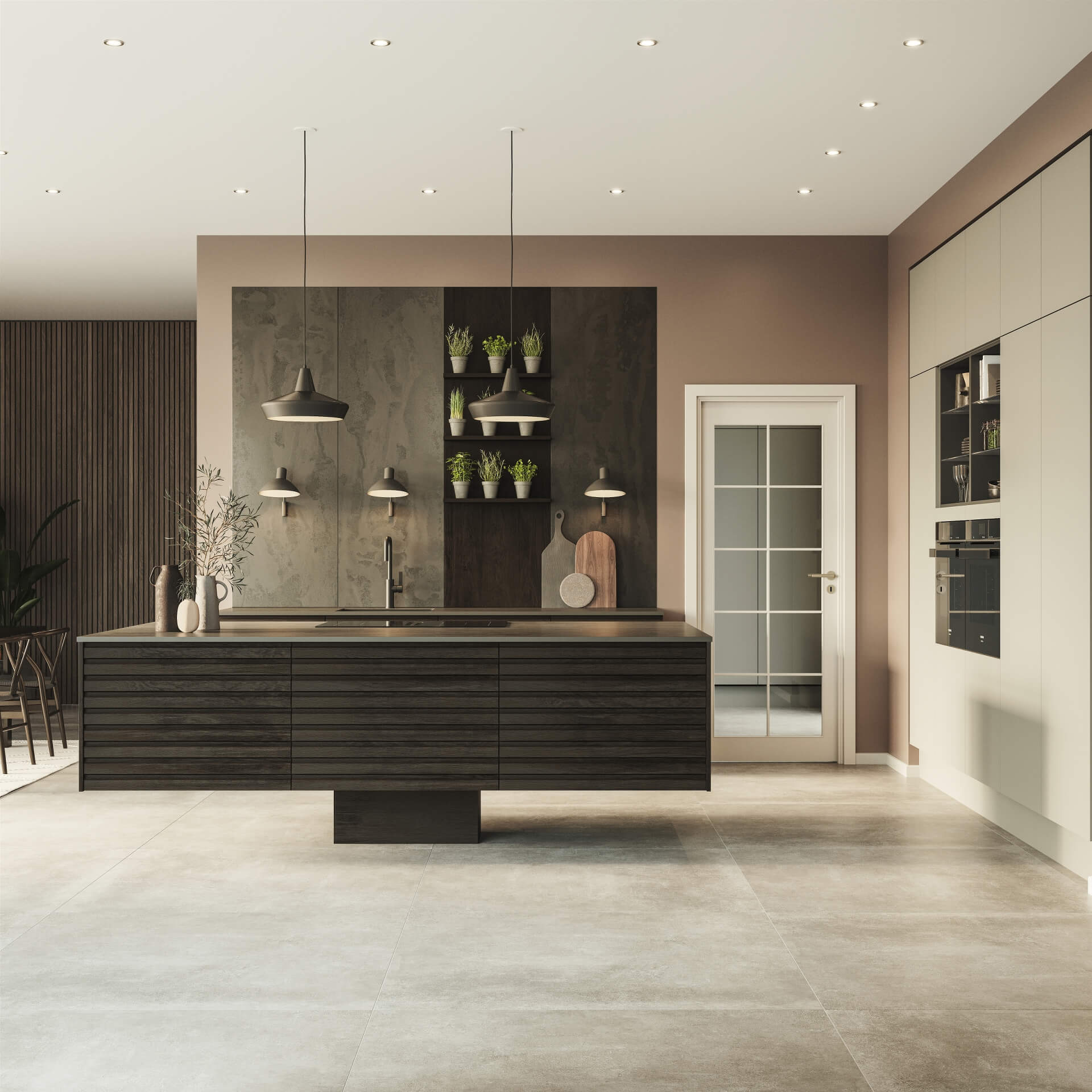 Nature by Designa køkken i rustik mørk eg lameller