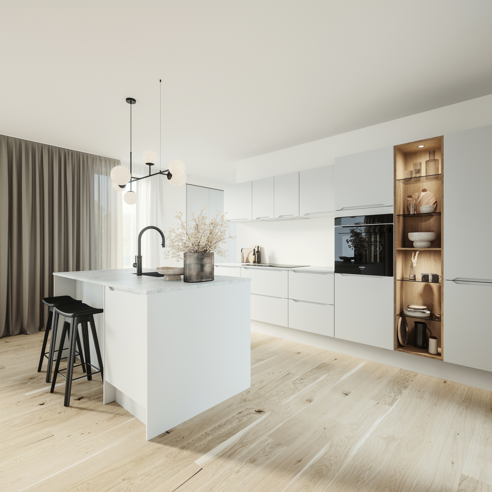 Modern by Designa køkken mat hvid recycled PET folie