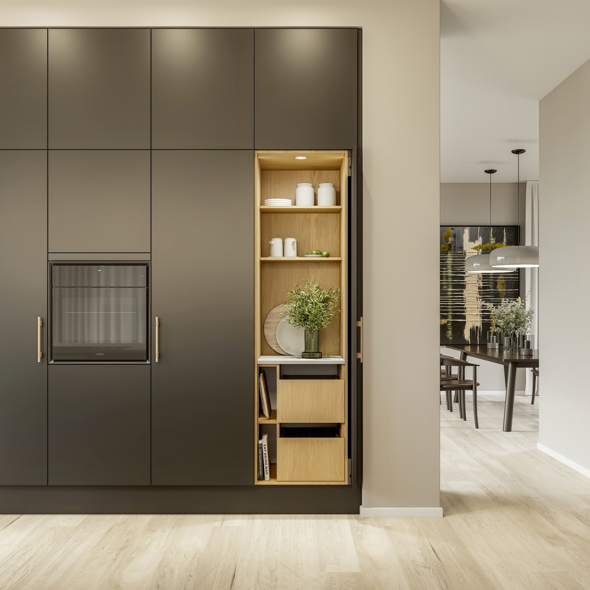 Nature by Designa køkken rustik natur eg og Color by Designa antrazit