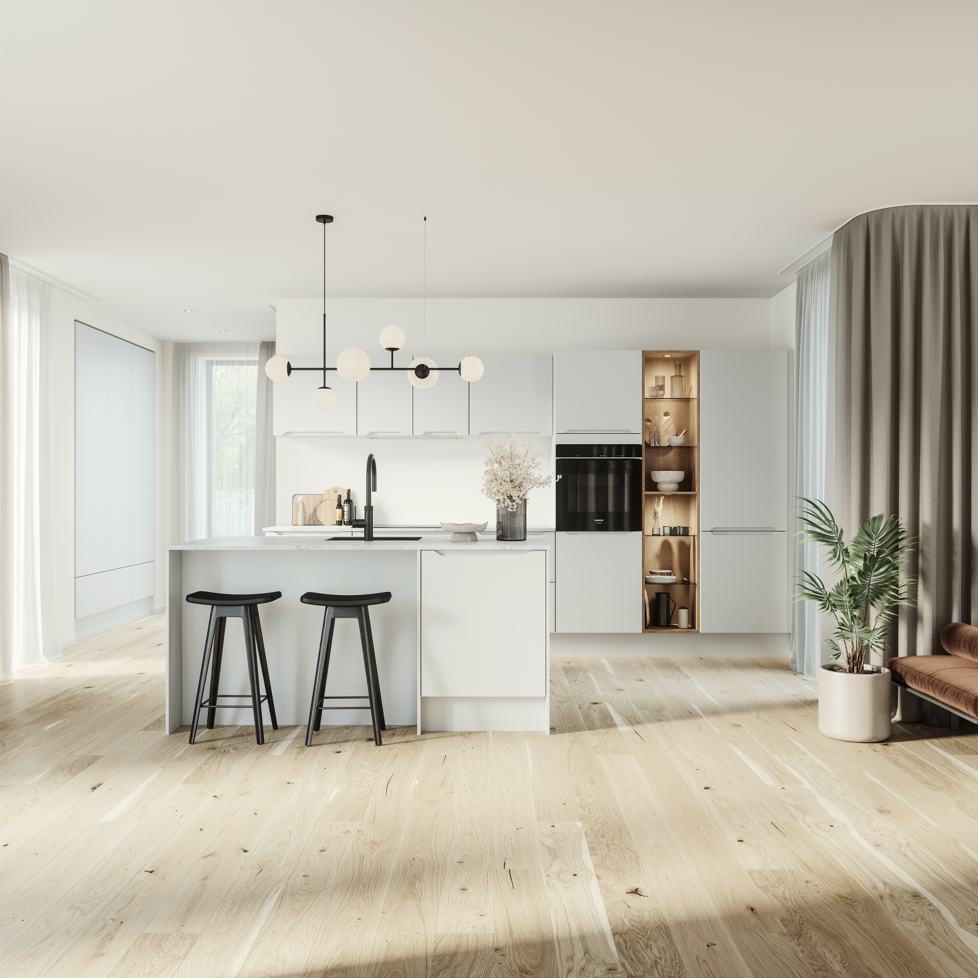 Modern by Designa køkken mat hvid recycled PET folie