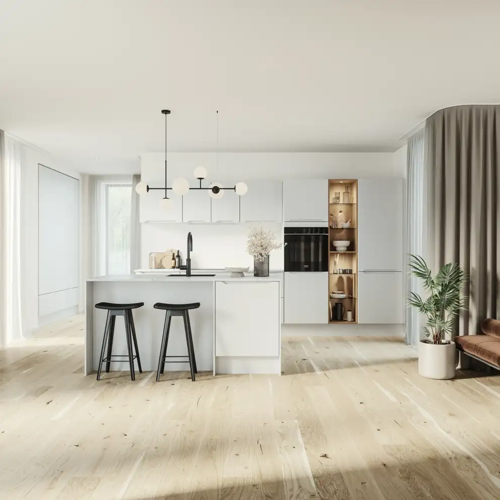 Modern by Designa køkken mat hvid recycled PET folie