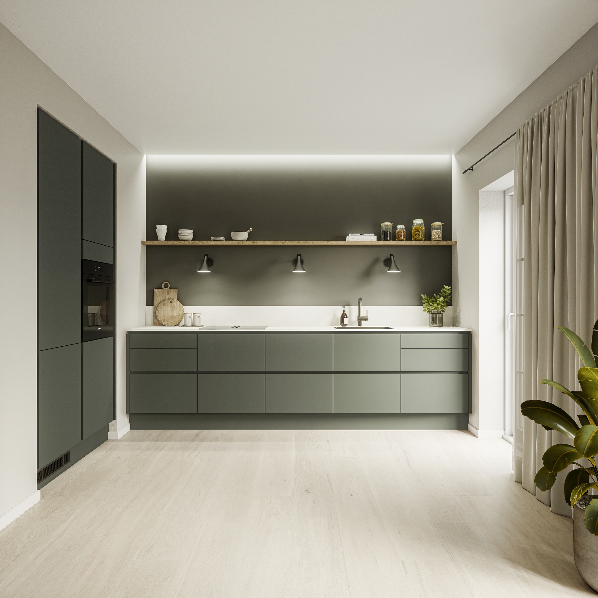 Color by Designa oliven grøn køkken