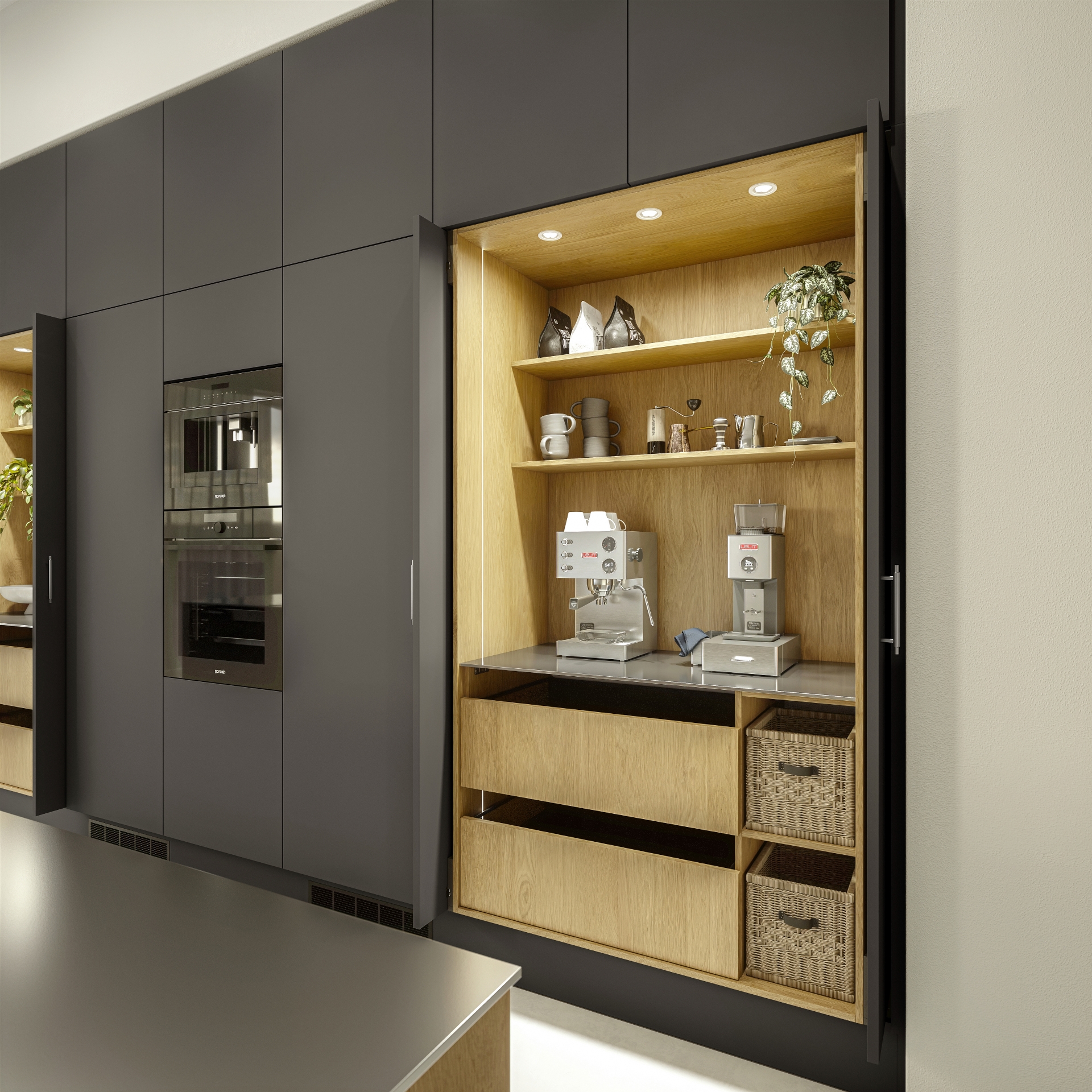 Nature by Designa køkken natur eg og Color by Designa mocca