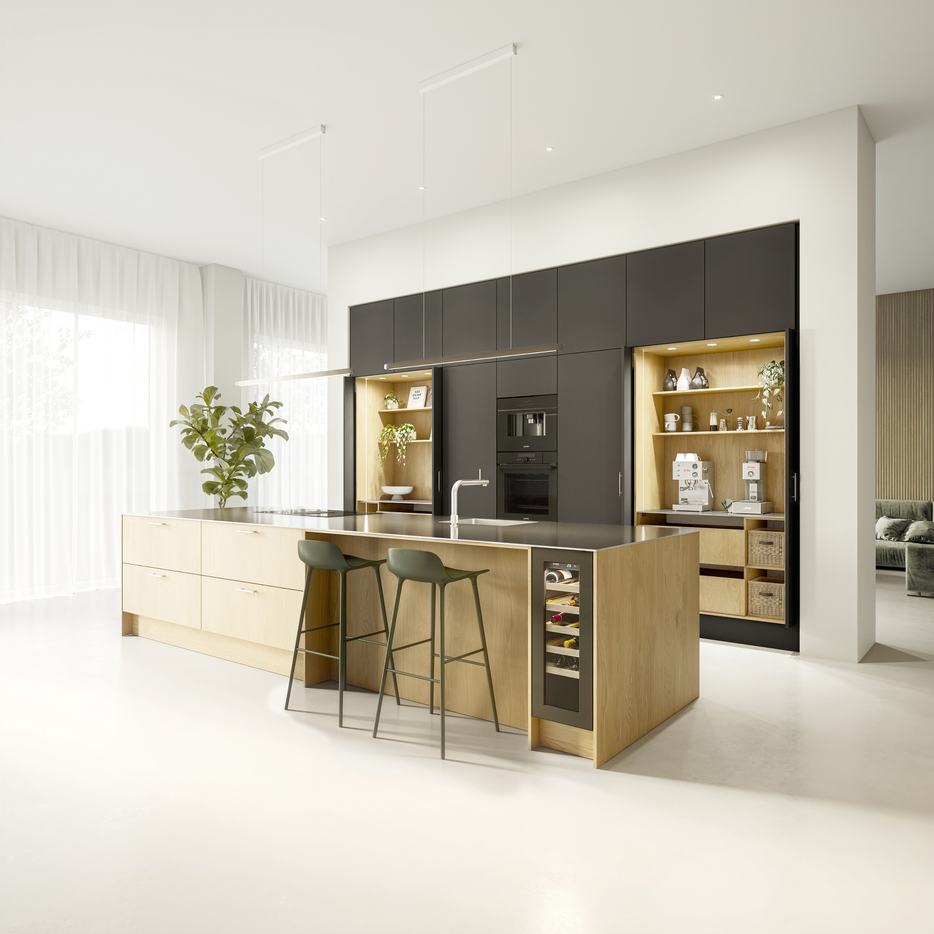 Nature by Designa køkken natur eg og Color by Designa mocca